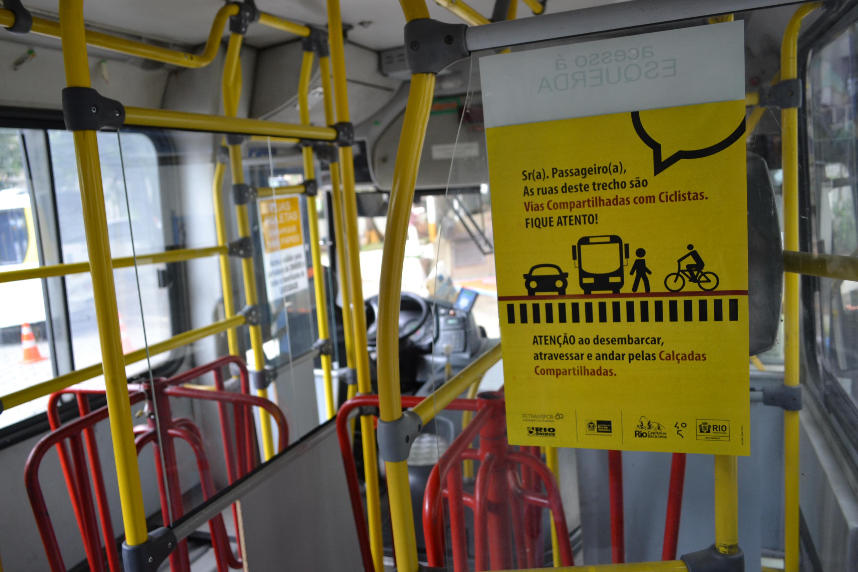 campanha educativa para ônibus respeitarem as bicicletas